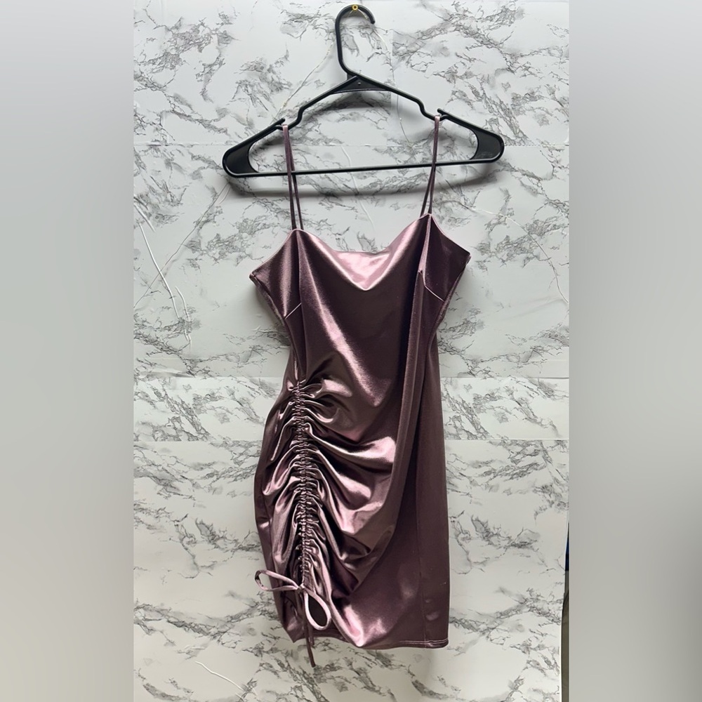 Windsor Pink Asymmetrical Ruched Bodycon Dress